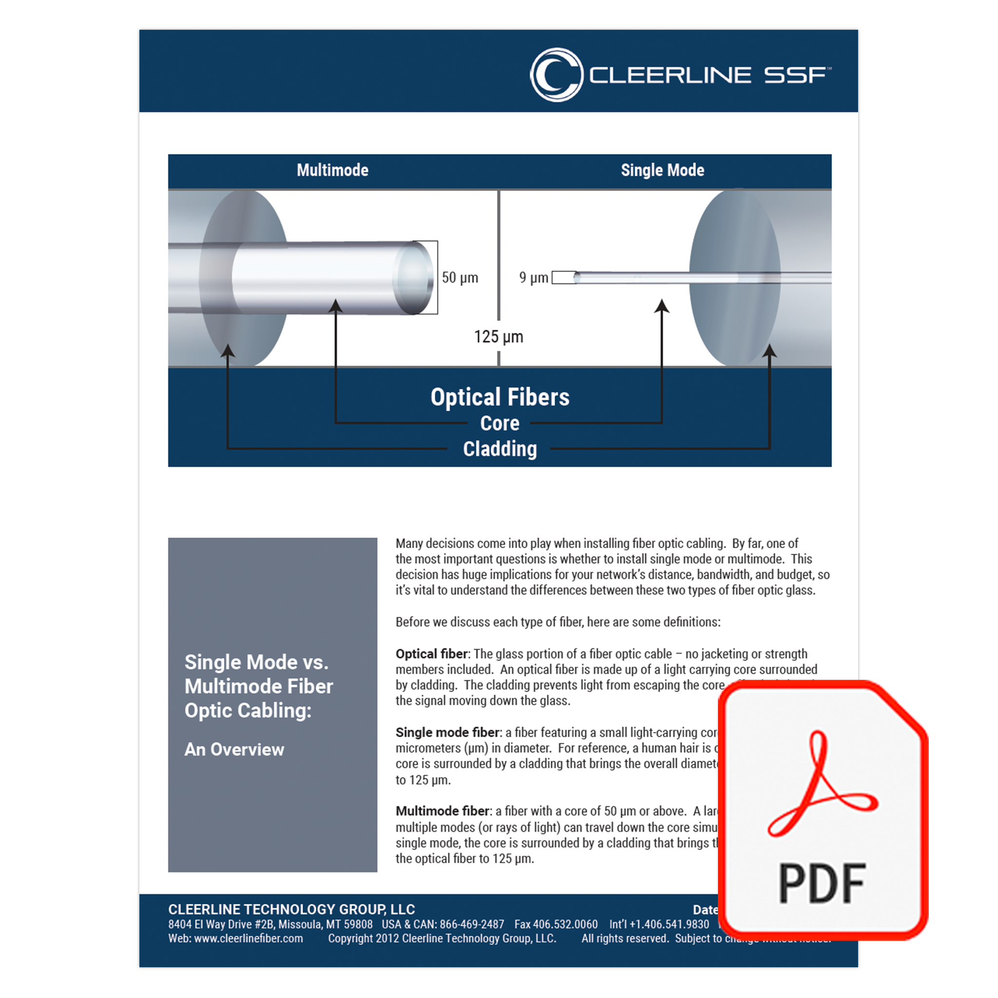 Single-Mode vs. Multimode Fiber Optic Cabling White Paper – Cleerline ...