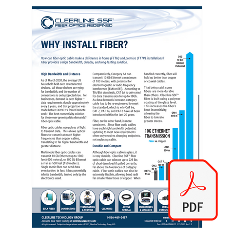Why Install Fiber White Paper
