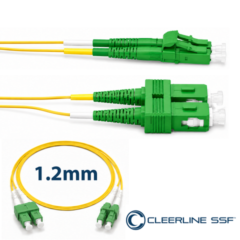 LC APC to SC APC Duplex 1.2mm Patch Cables - SSF