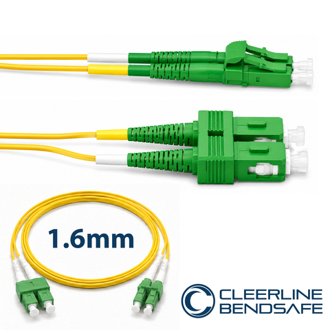 LC APC to SC APC Duplex 1.6mm Patch Cables - BendSafe