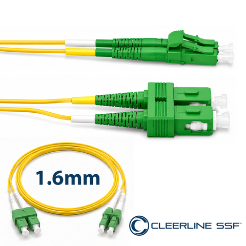 LC APC to SC APC Duplex 1.6mm Patch Cables - SSF