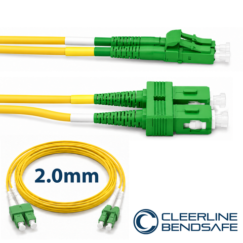 LC APC to SC APC Duplex 2.0mm Patch Cables - BendSafe