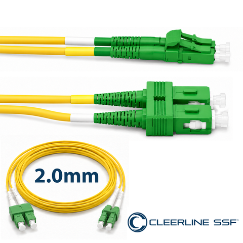 LC APC to SC APC Duplex 2.0mm Patch Cables - SSF