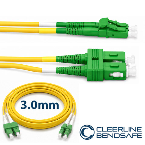 LC APC to SC APC Duplex 3.0mm Patch Cables - BendSafe