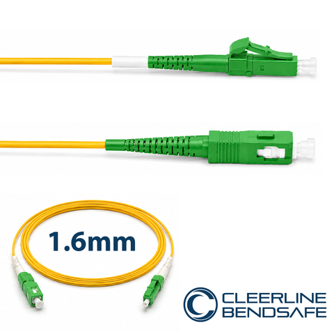 LC APC to SC APC Simplex 1.6mm Patch Cables - BendSafe