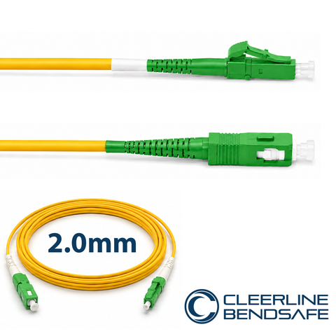 LC APC to SC APC Simplex 2.0mm Patch Cables - BendSafe
