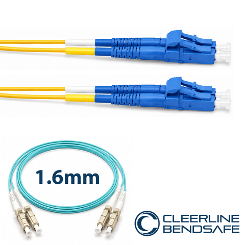 LC to LC Duplex 1.6mm Patch Cables - BendSafe