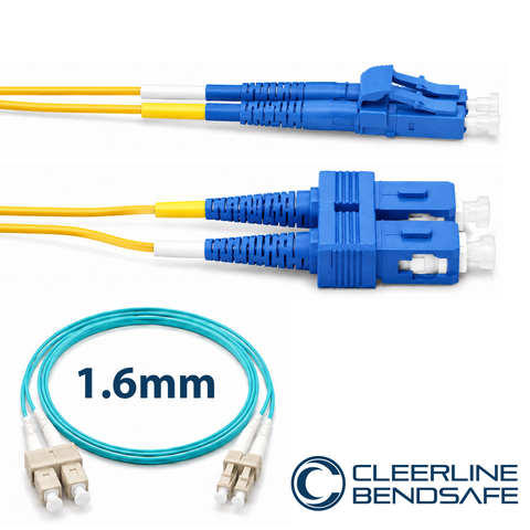 LC to SC Duplex 1.6mm Patch Cables - BendSafe
