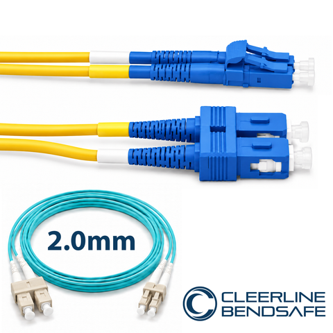 LC to SC Duplex 2.0mm Patch Cables - BendSafe