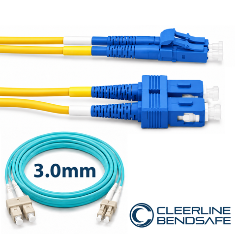 LC to SC Duplex 3.0mm Patch Cables - BendSafe