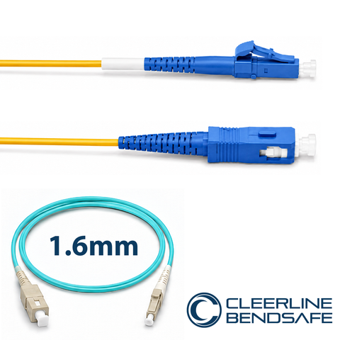 LC to SC Simplex 1.6mm Patch Cables - BendSafe