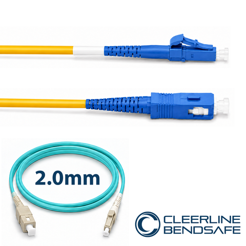 LC to SC Simplex 2.0mm Patch Cables - BendSafe