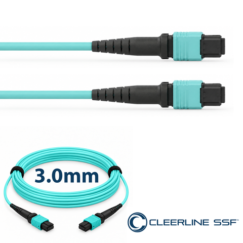 MTP/MPO Female to MTP/MPO Female Patch Cords - 12F Multimode OM4 SSF