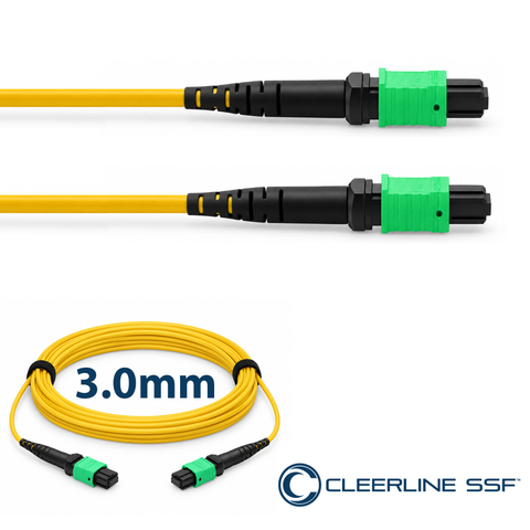 MTP/MPO APC Female to MTP/MPO APC Female Patch Cords - 12F Single-Mode SSF