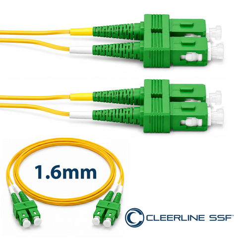 SC APC to SC APC Duplex 1.6mm Patch Cables - SSF