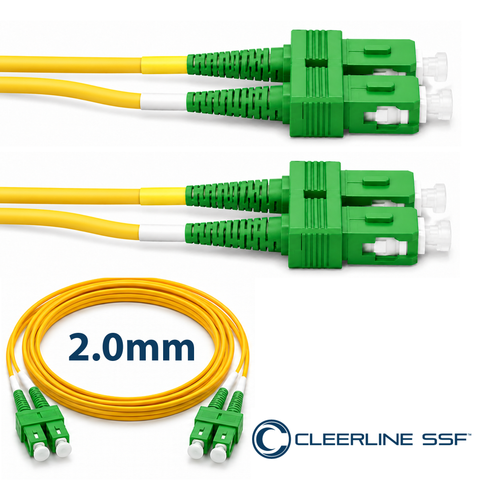 SC APC to SC APC Duplex 2.0mm Patch Cables - SSF