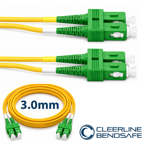 SC APC to SC APC Duplex 3.0mm Patch Cables - BendSafe