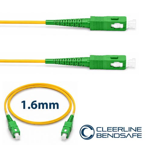 SC APC to SC APC Simplex 1.6mm Patch Cables - BendSafe