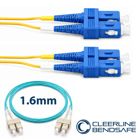 SC to SC Duplex 1.6mm Patch Cables - BendSafe