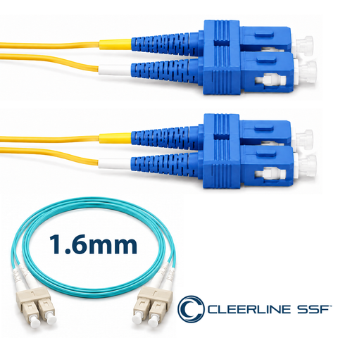 SC to SC Duplex 1.6mm Patch Cables - SSF