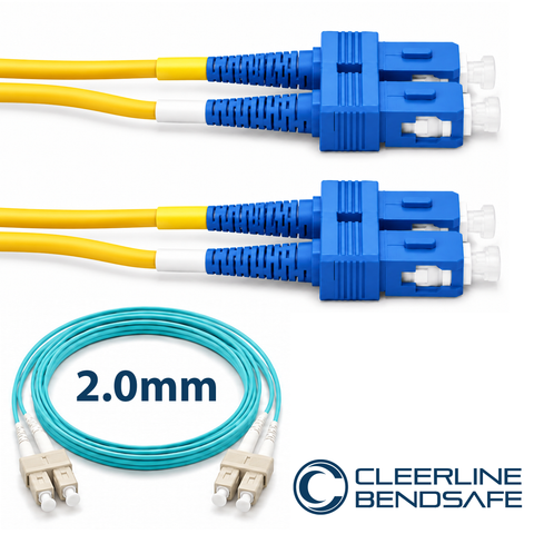SC to SC Duplex 2.0mm Patch Cables - BendSafe