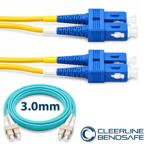 SC to SC Duplex 3.0mm Patch Cables - BendSafe