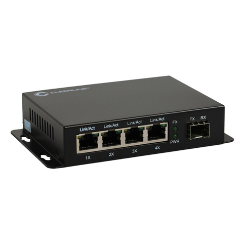 1G Fiber-Enabled Network Switch - 1 SFP x 4 RJ45 with PoE+