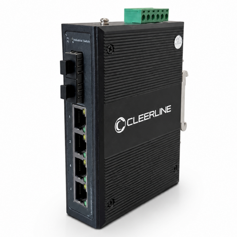 1G Industrial Fiber-Enabled Network Switch - 2 SFP x 4 RJ45 with PoE+