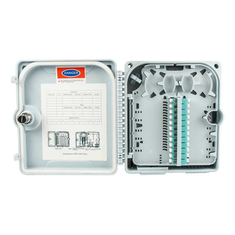 Fiber Enclosure - Indoor/Outdoor Plastic Wall-Mount for 12 Adapters