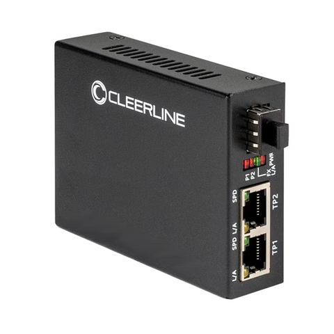 Fiber Media Converter - 1G SFP to 2xRJ45 with PoE+